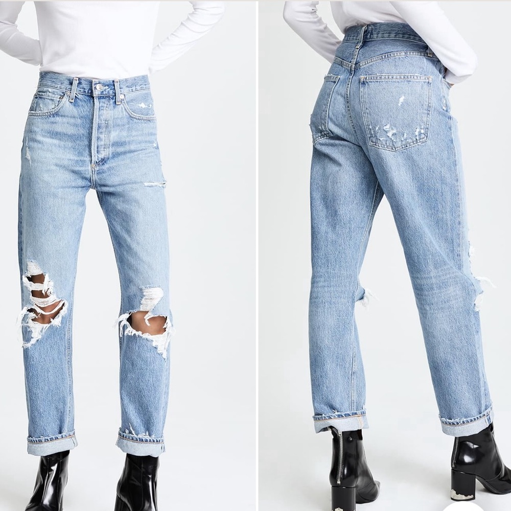 Agolde Light Blue Distressed Jeans
